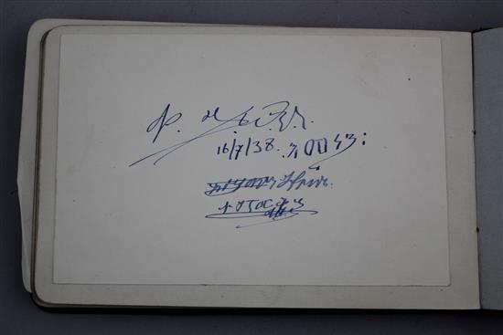 A collection of various autographs from the 1930s to 1950s, 7 x 4.75in.